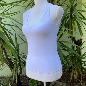 Athleta White V Neck crop Stretch Tank